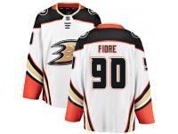 Men's Anaheim Ducks #90 Giovanni Fiore Authentic White Away Breakaway NHL Jersey