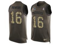 Men's Andrew Hawkins #16 Nike Green Jersey - NFL New England Patriots Salute to Service Tank Top