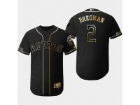 Men's Astros 2019 Black Golden Edition Alex Bregman Flex Base Stitched Jersey