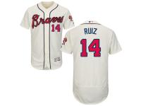 Men's Atlanta Braves #14 Rio Ruiz Majestic Alternate Ivory Flex Base Authentic Collection Jersey