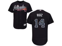 Men's Atlanta Braves #14 Rio Ruiz Majestic Alternate Navy Flex Base Authentic Collection Jersey