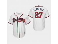 Men's Atlanta Braves #27 White Ryan Flaherty Majestic Home Official 2019 Cool Base Jersey