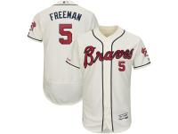 Men's Atlanta Braves Freddie Freeman Majestic Cream 2019 Alternate Authentic Collection Flex Base Player Jersey