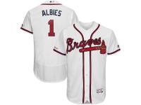 Men's Atlanta Braves Ozzie Albies Majestic White 2019 Home Authentic Collection Flex Base Player Jersey