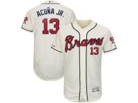 Men's Atlanta Braves Ronald Acuna Jr Majestic Cream 2019 Alternate Authentic Collection Flex Base Player Jersey