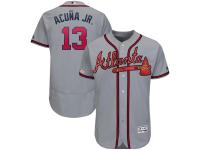 Men's Atlanta Braves Ronald Acuna Jr Majestic Gray 2019 Road Authentic Collection Flex Base Player Jersey