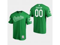 Men's Baltimore Orioles 2019 St. Patrick's Day #00 Green Custom T-Shirt