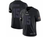 Men's Baltimore Ravens #15 Marquise Brown Limited Black Rush Impact Football Jersey