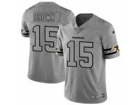 Men's Baltimore Ravens #15 Marquise Brown Limited Gray Team Logo Gridiron Football Jersey