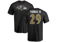 Men's Baltimore Ravens Earl Thomas III NFL Pro Line Black Logo T-Shirt