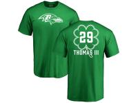 Men's Baltimore Ravens Earl Thomas III NFL Pro Line by Kelly Green St. Patrick's Day T-Shirt