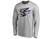 Men's Baltimore Ravens NFL Pro Line Ash True Colors Long Sleeve T-Shirt