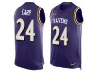 Men's Brandon Carr #24 Nike Purple Jersey - NFL Baltimore Ravens Player Name & Number Tank Top
