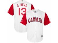 Men's Canada Baseball Majestic #13 Tyler O'Neill White 2017 World Baseball Classic Team Jersey