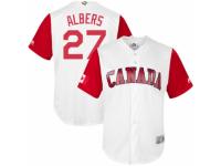 Men's Canada Baseball Majestic #27 Andrew Albers White 2017 World Baseball Classic Team Jersey
