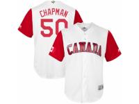 Men's Canada Baseball Majestic #50 Kevin Chapman White 2017 World Baseball Classic Team Jersey