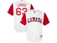 Men's Canada Baseball Majestic #59 Jessen Therrien White 2017 World Baseball Classic Team Jersey