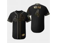 Men's Cardinals 2019 Black Golden Edition Yadier Molina Flex Base Stitched Jersey