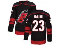 Men's Carolina Hurricanes #23 Brock McGinn Black Alternate Authentic Hockey Jersey