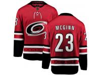 Men's Carolina Hurricanes #23 Brock McGinn Red Home Breakaway NHL Jersey