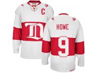 Men's CCM Detroit Red Wings #9 Gordie Howe Authentic White Winter Classic Throwback NHL Jersey