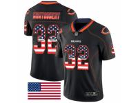 Men's Chicago Bears #32 David Montgomery Limited Black Rush USA Flag Football Jersey