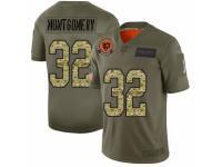 Men's Chicago Bears #32 David Montgomery Limited Olive/Camo 2019 Salute to Service Football Jersey