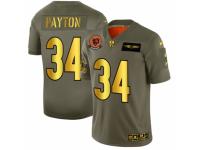 Men's Chicago Bears #34 Walter Payton Olive Gold 2019 Salute to Service Football Jersey