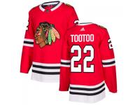 Men's Chicago Blackhawks #22 Jordin Tootoo adidas Red Authentic Jersey