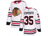 Men's Chicago Blackhawks #35 Tony Esposito adidas White Authentic Jersey