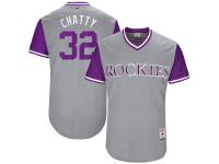 Men's Colorado Rockies Tyler Chatwood Chatty Majestic Gray 2017 Players Weekend Jersey