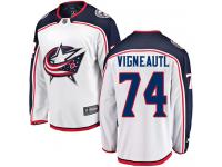 Men's Columbus Blue Jackets #74 Sam Vigneault White Away Breakaway NHL Jersey