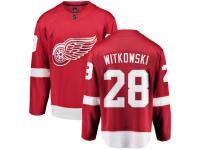Men's Detroit Red Wings #28 Luke Witkowski Authentic Red Home Breakaway NHL Jersey