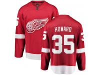 Men's Detroit Red Wings #35 Jimmy Howard Authentic Red Home Breakaway NHL Jersey