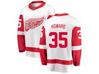Men's Detroit Red Wings #35 Jimmy Howard Authentic White Away Breakaway NHL Jersey