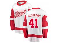Men's Detroit Red Wings #41 Luke Glendening Authentic White Away Breakaway NHL Jersey