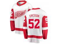 Men's Detroit Red Wings #52 Jonathan Ericsson Authentic White Away Breakaway NHL Jersey