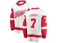 Men's Detroit Red Wings #7 Ted Lindsay Authentic White Away Breakaway NHL Jersey