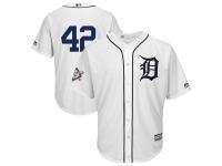 Men's Detroit Tigers Majestic White 2018 Jackie Robinson Day Official Cool Base Jersey