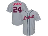 Men's Detroit Tigers Miguel Cabrera Majestic Gray Fashion  Stars & Stripes 2016 Independence Day  Cool Base Player Jersey