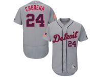 Men's Detroit Tigers Miguel Cabrera Majestic Gray Fashion  Stars & Stripes 2016 Independence Day  Flex Base Player Jersey