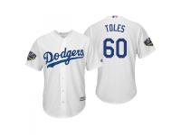 Men's Dodgers 2018 World Series Majestic White Andrew Toles Cool Base Jersey