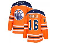 Men's Edmonton Oilers #16 Teddy Purcell adidas Royal Authentic Jersey
