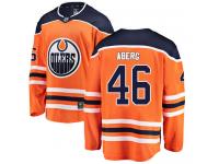 Men's Edmonton Oilers #46 Pontus Aberg Orange Home Breakaway NHL Jersey