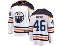 Men's Edmonton Oilers #46 Pontus Aberg White Away Breakaway NHL Jersey