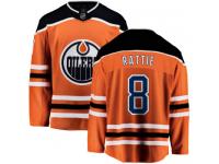 Men's Edmonton Oilers #8 Ty Rattie Orange Home Breakaway NHL Jersey