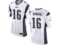 Men's Elite Andrew Hawkins #16 Nike White Road Jersey - NFL New England Patriots