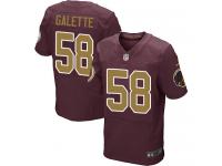 Men's Elite Junior Galette Burgundy Red Jersey 80th Anniversary Alternate #58 NFL Washington Redskins Nike