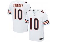 Men's Elite Mitchell Trubisky #10 Nike White Road Jersey - NFL Chicago Bears