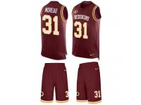 Men's Fabian Moreau #31 Nike Burgundy Red Jersey - NFL Washington Redskins Tank Top Suit